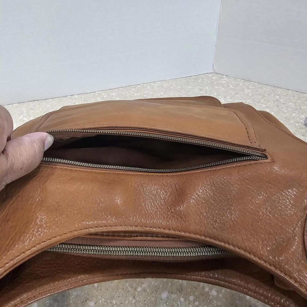 Fossil 75082 Brown Leather Crossbody Purse Bag Multi Organizer Zipper & Snap - Picture 12 of 14